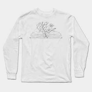 Flower Book, I love reading, Reading, Library, Book worm, Read books, Fantasy reading, Book lover Long Sleeve T-Shirt